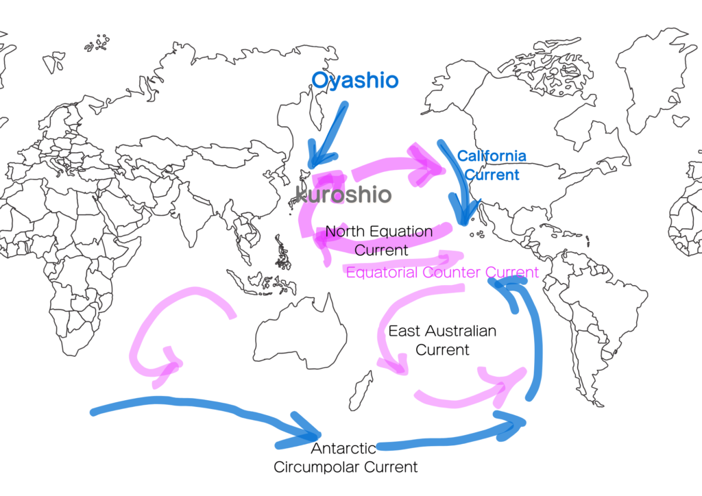 Kuroshio Current in World map